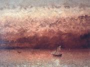Gustave Courbet Sunset on Lake Geneva painting